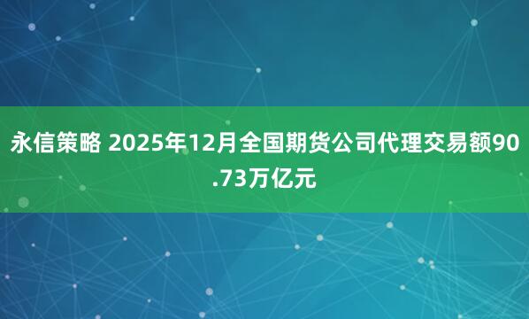 永信策略 2025年12月全国期货公司代理交易额90.73万亿元